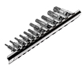 Набор головок торцевых 1/4"-3/8" TORX Т10Н-Т60Н с отверстием 11 предметов JTC